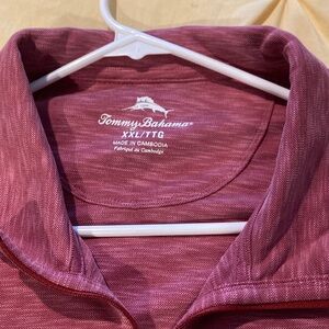 Tommy Bahama Men's Heathered Wine Quarter-Zip Pullover